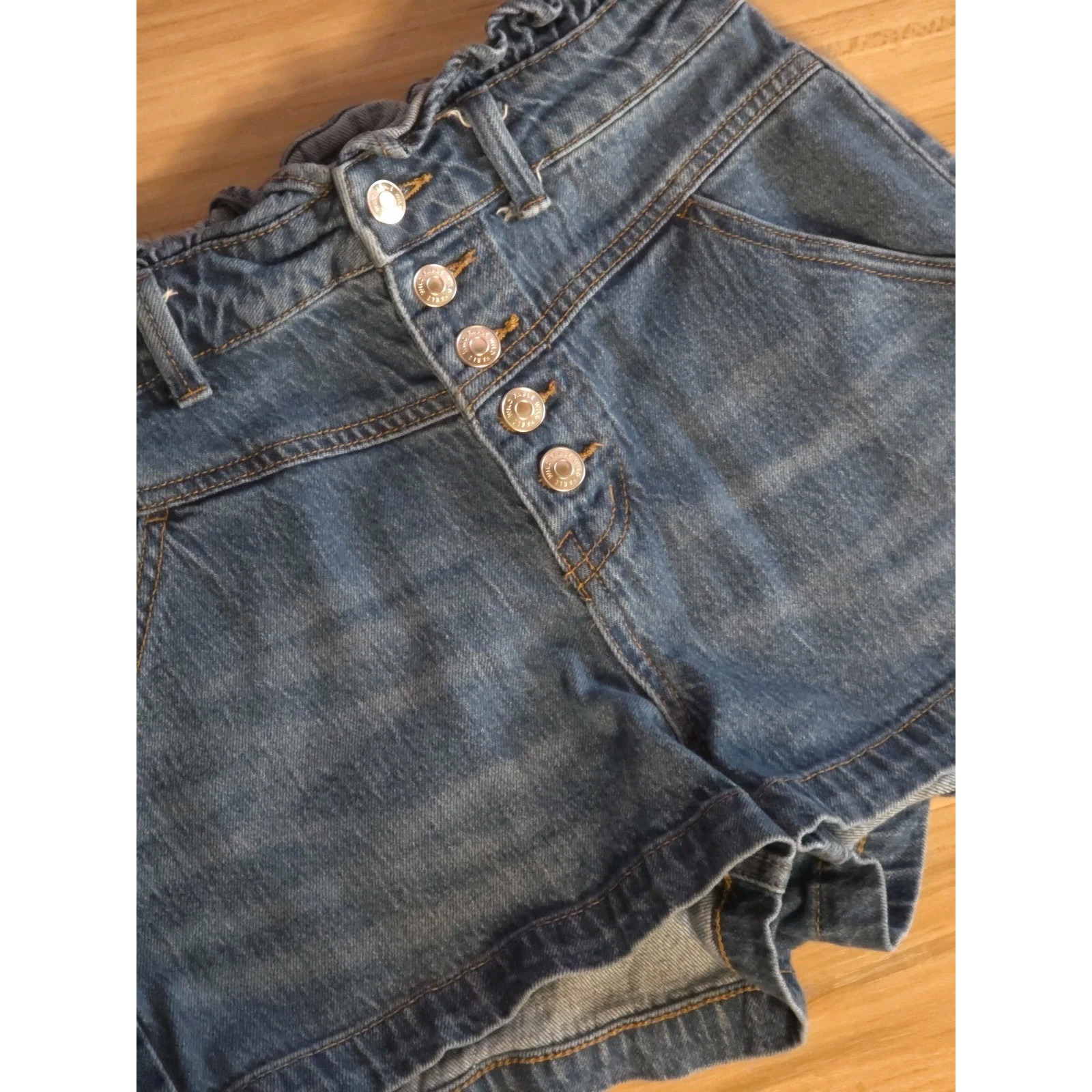 Wild Fable Women's Junior's Blue High Rise Denim Button Fly Shorts Size 6